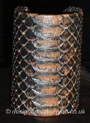 Antique Finish Python Snakeskin Cuff Bracelet1
