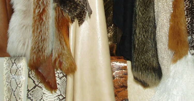 Luxurious selection of toscana and mongolian lamb sheepskin, suede, python snakeskin and leather supplies.