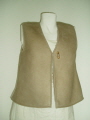 Beige Suede Finish Gilet with Toggle