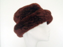 Wine sheepskin hat with small brim 