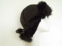 Black nappalan sheepskin hat with toscana trim 